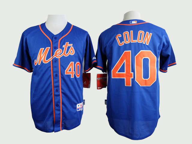 Men New York Mets #40 Colon Blue MLB Jerseys->new york mets->MLB Jersey